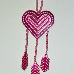 Heart Shaped Beaded Wall Hanging